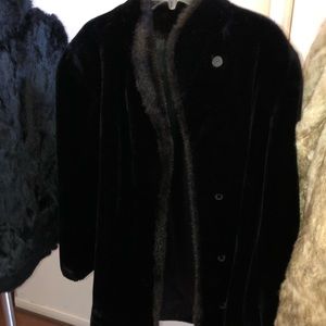 Beautiful faux  fur coat large with collar